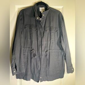 Old Navy Charcoal Linen Lightweight Jacket Size L